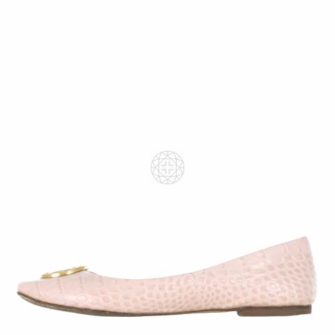 Sell Tory Burch Crocodile Embossed Ballerina Flats - Soft Pink |  
