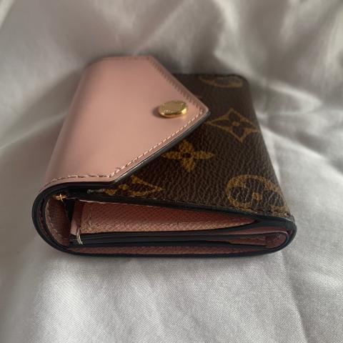 Authenticated Used LOUIS VUITTON Louis Vuitton Portefeuille Zoe Trifold  Wallet M58880 Monogram Implant Marine Rouge Gold Metal Fittings 