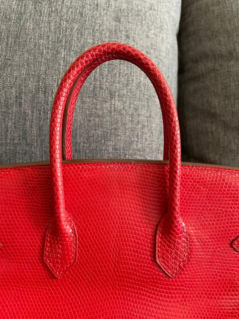 Sell Hermès Birkin 25 in Rouge Exotique Shiny Niloticus Lizard RHW - Red