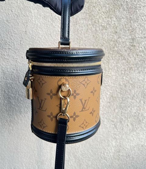 Louis Vuitton Cannes Handbag Reverse Monogram Canvas Brown 876481