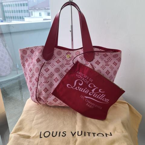 Louis Vuitton, Bags, Louis Vuitton Pink Cabas Ipanema Red Lv Monogram  Canvas Tote Big Purse Bag 23