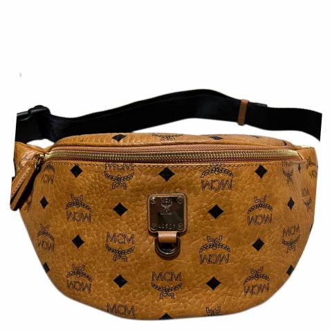 MCM Cognac Monogram Visetos Belt Bag Fanny Pack Waist Pouch Leather  ref.392465 - Joli Closet