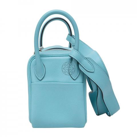 Hermes Mini Lindy in Blue Atoll with GHW – LuxuryPromise