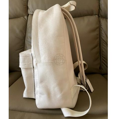 COACH Mini Campus Backpack In Croc Embossed Leather in White