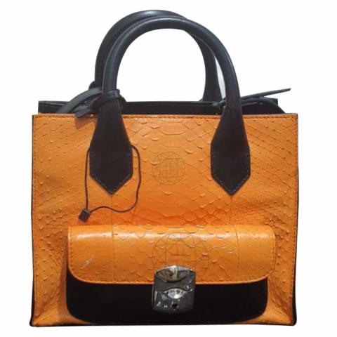 Sell Balenciaga Python Padlock All Afternoon Bag Orange - Main Image