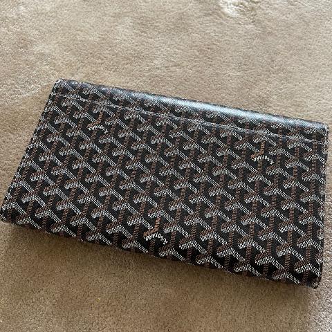 GOYARD GOYARD Monte Carlo Clutch business bag canvas leather Wood Brown  Black Used ｜Product Code：2118800008176｜BRAND OFF Online Store