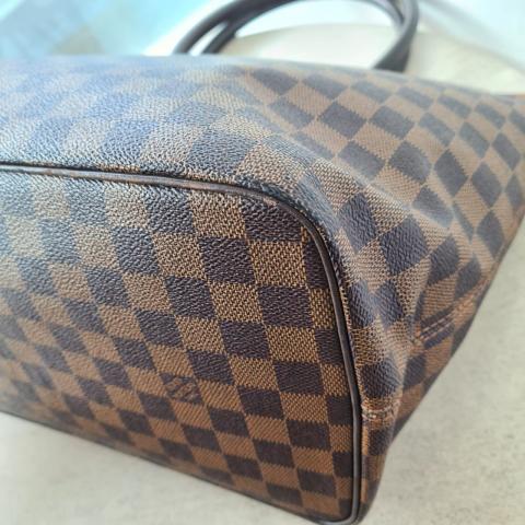 LOUIS VUITTON Saleya MM Damier Ebene Shoulder Bag Brown