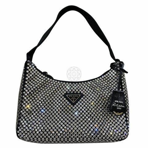 Sell Prada Crystal Nylon Re-Edition 2000 Bag - Black