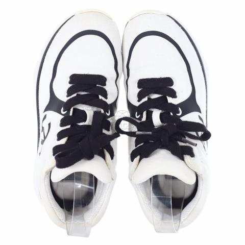 Chanel White 2021 CHA NEL Logo Tennis Sneakers sz 38