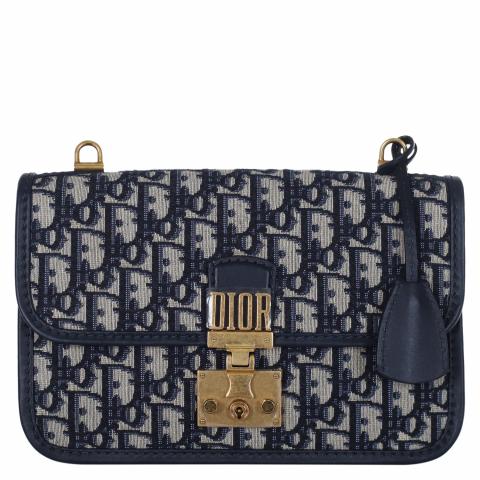 Dior Addict Flap Bag Blue Oblique (Strap Version), Luxury, Bags & Wallets  on Carousell