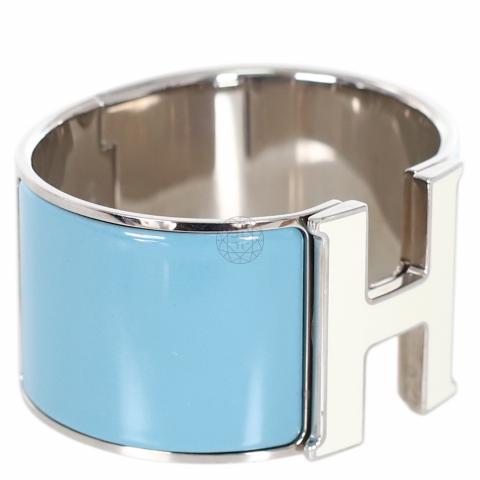 Hermes Wide Clic Clac Bracelet Blue GM RJC2271 – LuxuryPromise