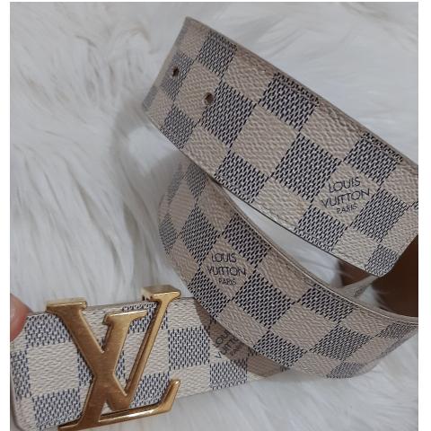 Louis Vuitton White Damier Azur Tresor Belt Cloth ref.833840 - Joli Closet