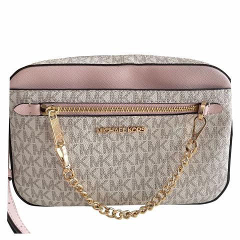 Sell Michael by Michael Kors Jet Set Signature Large East Zip Chain  Crossbody Bag - Pink 