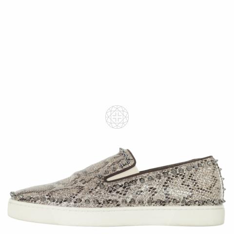Christian Louboutin Metallic Snakeskin loafers Christian Louboutin Black/Metallic Red Python Slip On  main image 3