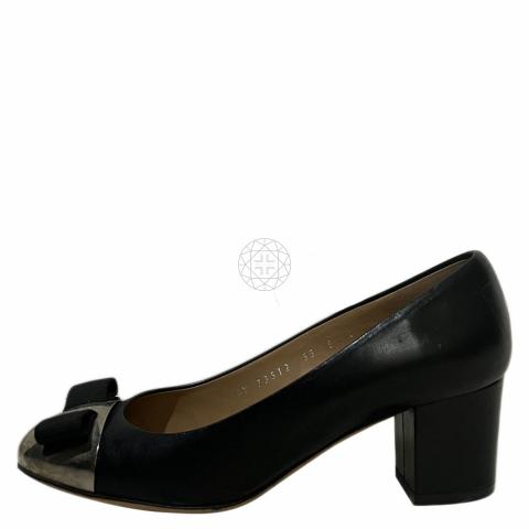 SALVATORE FERRAGAMO Leather Cap-Toe Pumps