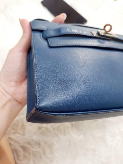 Sold at Auction: Hermes, Hermes Mini kelly pochette blu con