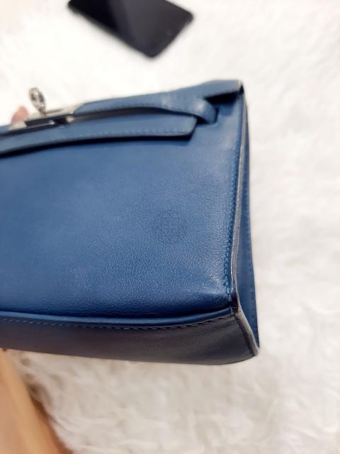 Sold at Auction: Hermes, Hermes Mini kelly pochette blu con