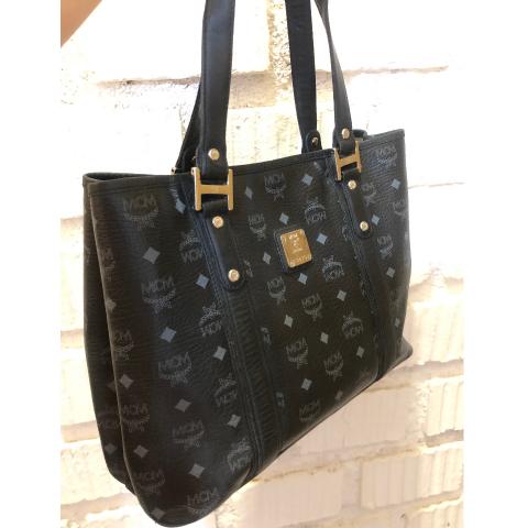 Mcm black visetos on sale tote