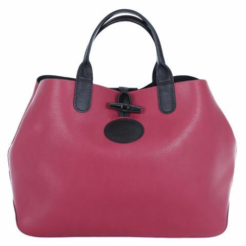 Sell Longchamp Roseau Reversible Leather Tote Pink