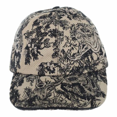 Dior Christian D-player Toile de Jouy Cap DIOR - Pre-owned Dior D-Player cap in navy blue toile de  main image 4
