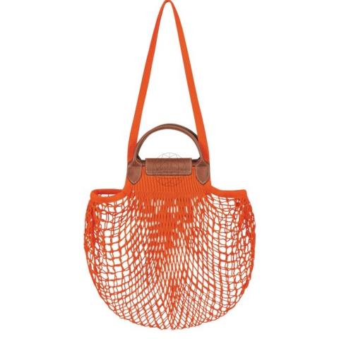 Sell Longchamp Le Pliage Filet Top Handle Bag - Orange