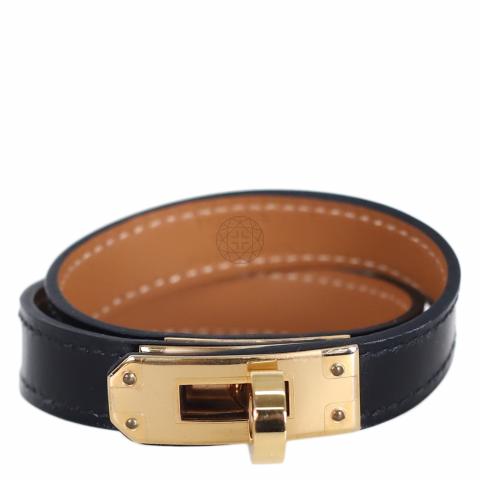 Hermes Black Leather Chamonix Vegas Lock Wide Cuff Bracelet Hermes | TLC