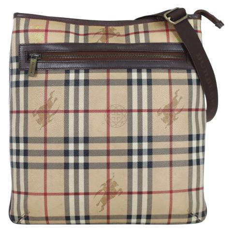 Sell Burberry Haymarket Check Shoulder Bag - Brown 