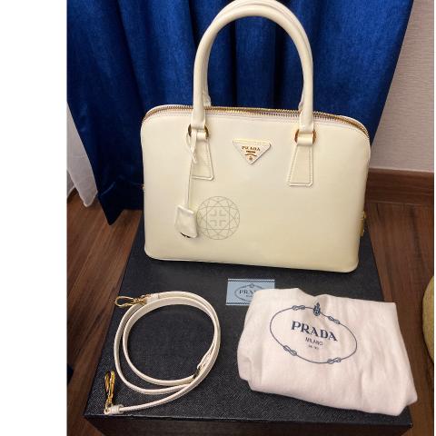 PRADA Saffiano Lux Promenade Tote Cameo 73097