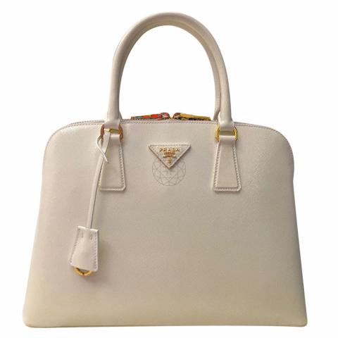 Prada Promenade Saffiano Leather Bag - White