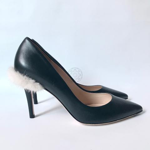 Sell Fendi Fur Trim Leather Pumps Green HuntStreet