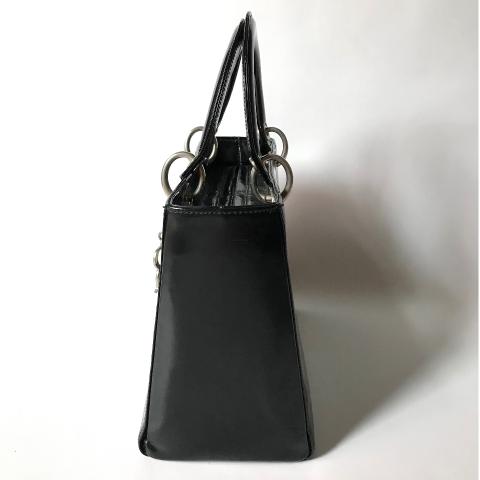 Christian Dior Large Patent-trimmed Lady Bag