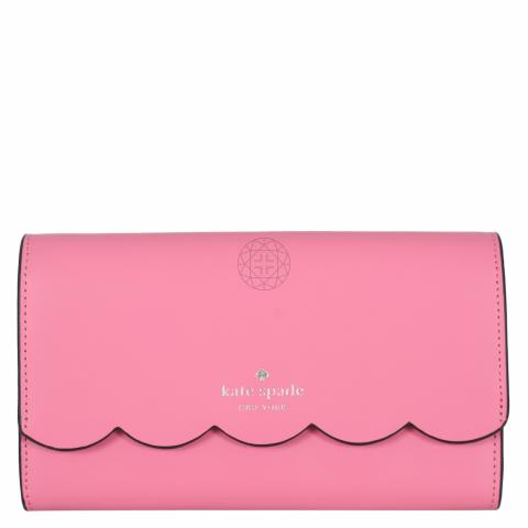 New Kate Spade GEMMA Scalloped Leather Wallet on Chain Crossbody