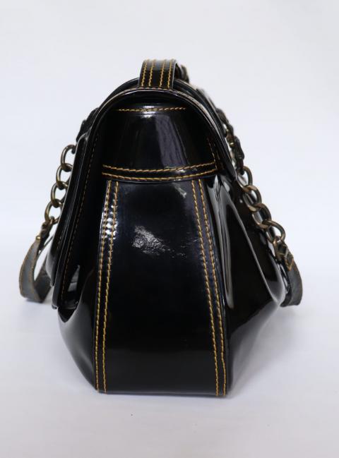 Fendi Borsa Mini B Black Patent Leather Handbag – Ladybag International
