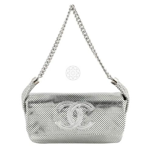Sell Chanel Perforated Rodeo Drive Flap Bag - Silver 