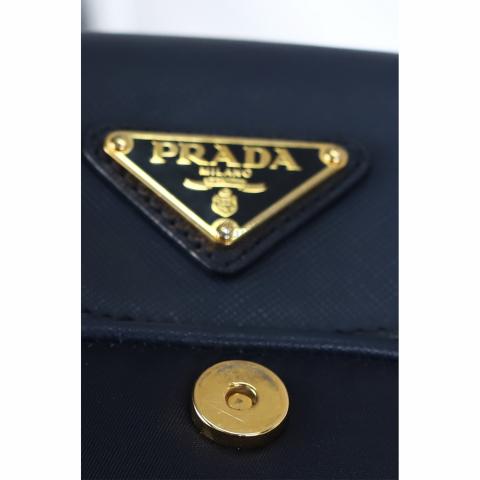 PRADA Nylon A4 2WAY Plain Leather Logo Outlet (2VE661 2FM0)