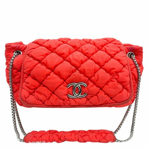 Sell Chanel Red Bubble Accordion Quilted Nylon Flap Bag SHW - Red |  