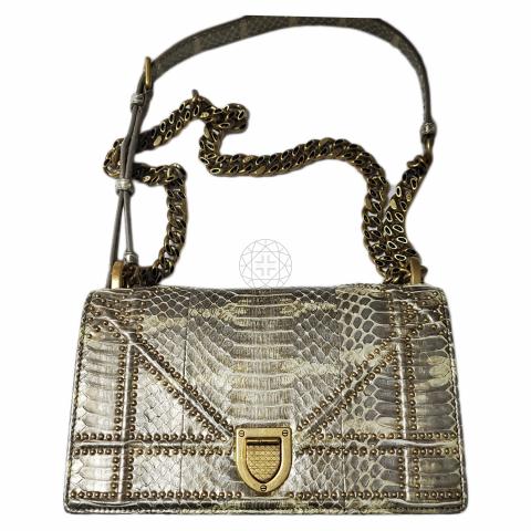 Sell Christian Dior Studded Python Diorama Bag White/Brown
