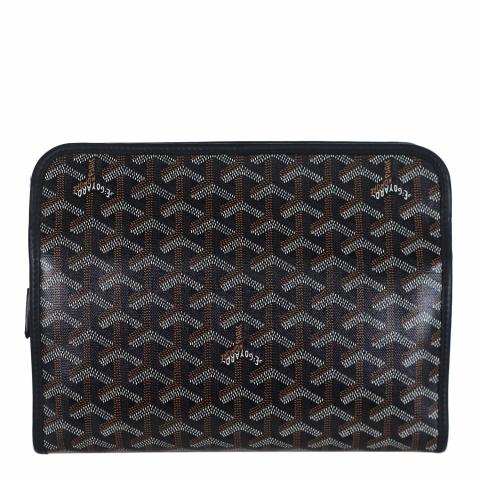 Goyard Brown And Black Goyardine Canvas And Chevroches Calfskin Jouvence MM  Toiletry Bag Silver Hardware Available For Immediate Sale At Sotheby's