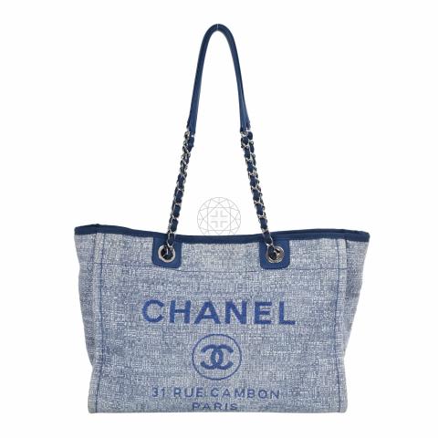 Sell Chanel Small Deauville Tote Bag - Blue
