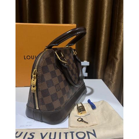 Alma bb cloth handbag Louis Vuitton Brown in Cloth - 25221687