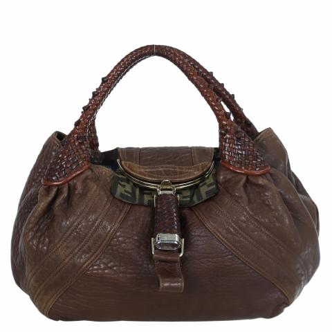 Spy leather handbag Fendi Brown in Leather - 35356201