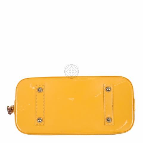 Auth Louis Vuitton Monogram Vernis Alma PM Handbag Light Yellow M90101 -  99364i
