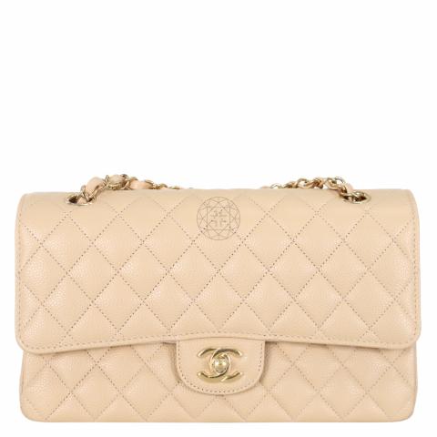 Sell Chanel Caviar Leather Classic Medium Double Flap Bag - Beige/Nude