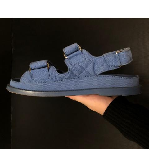 Sell Chanel Denim Dad Sandals - Blue 