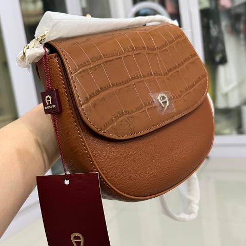 Sell Aigner Embossed Ava Crossbody Bag Brown HuntStreet