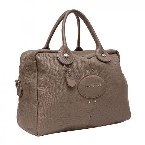 Sell Longchamp Grey Quadri Leather Bag Grey