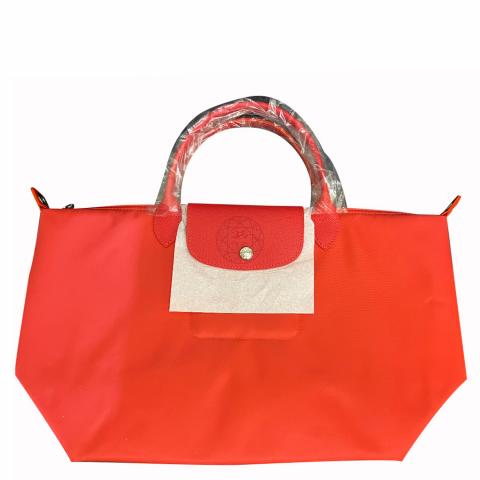 Longchamp Le Pliage Neo Small Nylon Short Handle Tote in Red