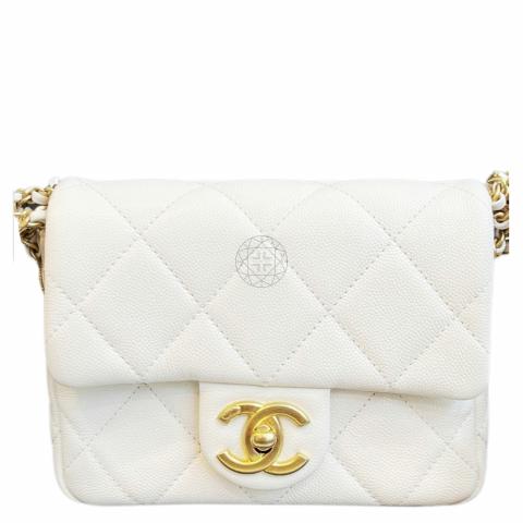 CHANEL 21K MY PERFECT SQUARE MINI IN WHITE (LAMBSKIN) [UNBOXING