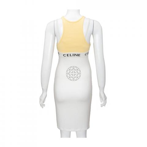 Celine Mesh Sports Bra In Light_yellow_off_white