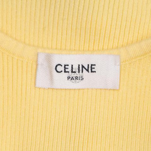 Celine 2021 Logo Sports Bra Crop Top - Yellow Tops, Clothing - CEL228806